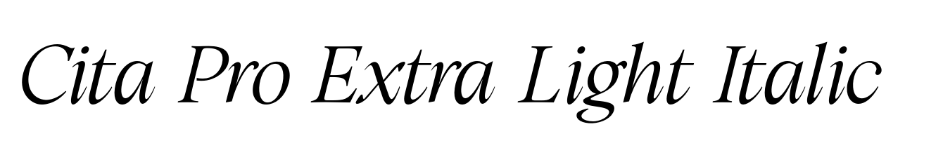 Cita Pro Extra Light Italic